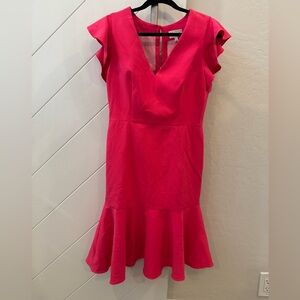 Milly pink flounce hem flutter sleeve dress 6 graduation wedding spring summer